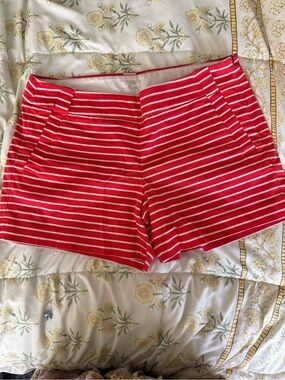 Jcrew size 8 Red Nautical Rope Pattern Striped Women's Stretch Shorts EUC